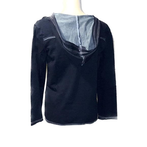 Grommet Cotton Lace-up Hooded Shirt - Picture 6 of 6